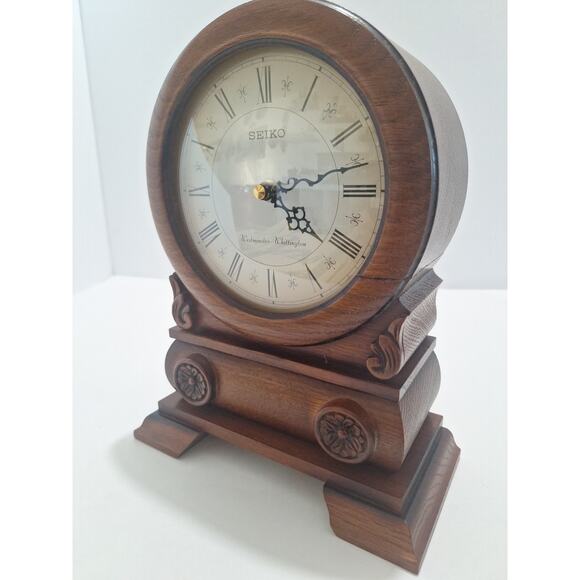 Seiko Westminster Whittington Mantel Clock Wood Case 10.5” Vintage Chiming Decor - Picture 8 of 9